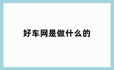 好车网是做什么的