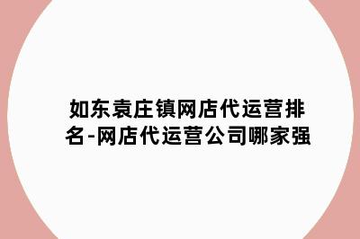 如东袁庄镇网店代运营排名-网店代运营公司哪家强