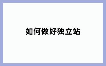 如何做好独立站