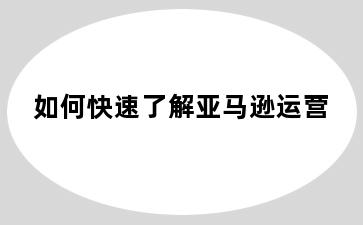 如何快速了解亚马逊运营