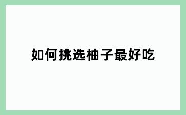 如何挑选柚子最好吃
