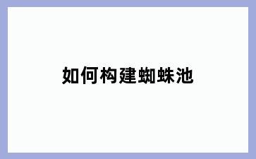 如何构建蜘蛛池