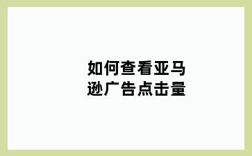 如何查看亚马逊广告点击量