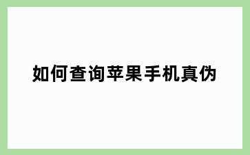 如何查询苹果手机真伪