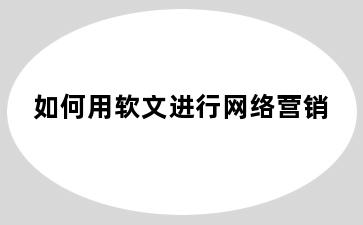 如何用软文进行网络营销