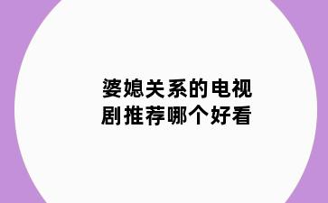 婆媳关系的电视剧推荐哪个好看