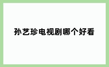 孙艺珍电视剧哪个好看