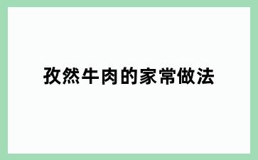 孜然牛肉的家常做法