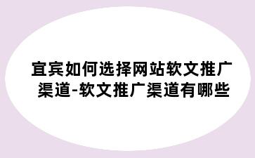 宜宾如何选择网站软文推广渠道-软文推广渠道有哪些