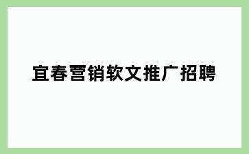 宜春营销软文推广招聘