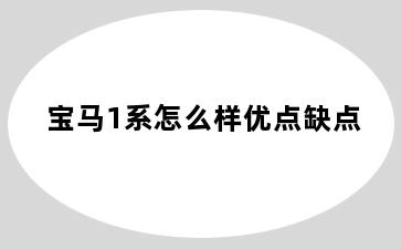 宝马1系怎么样优点缺点