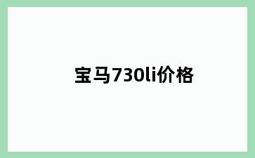 宝马730li价格