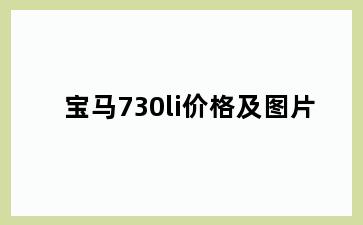 宝马730li价格及图片