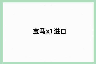 宝马x1进口