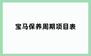宝马保养周期项目表