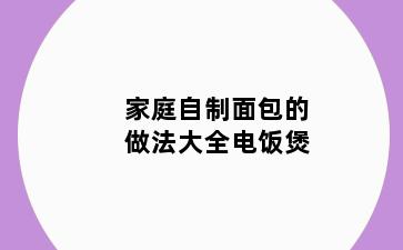 家庭自制面包的做法大全电饭煲
