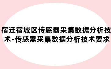 宿迁宿城区传感器采集数据分析技术-传感器采集数据分析技术要求