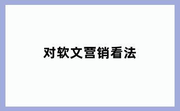 对软文营销看法