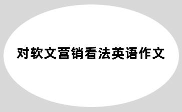 对软文营销看法英语作文