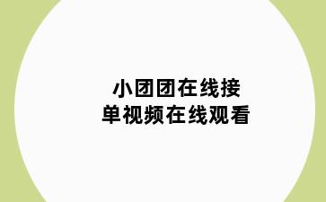 小团团在线接单视频在线观看