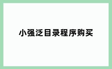 小强泛目录程序购买