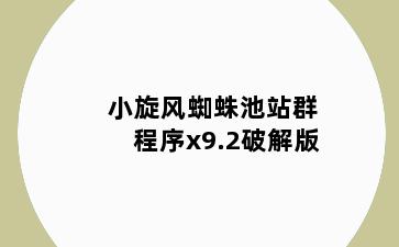 小旋风蜘蛛池站群程序x9.2破解版