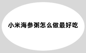 小米海参粥怎么做最好吃