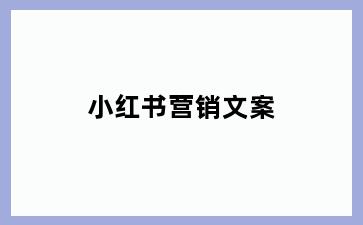 小红书营销文案