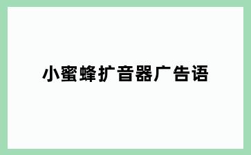 小蜜蜂扩音器广告语