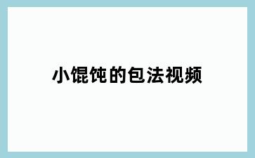 小馄饨的包法视频