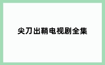 尖刀出鞘电视剧全集