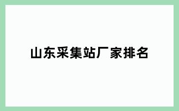 山东采集站厂家排名