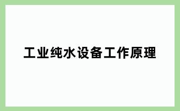 工业纯水设备工作原理