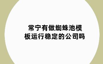 常宁有做蜘蛛池模板运行稳定的公司吗