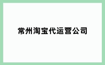 常州淘宝代运营公司