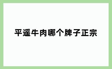 平遥牛肉哪个牌子正宗