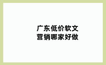 广东低价软文营销哪家好做