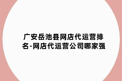 广安岳池县网店代运营排名-网店代运营公司哪家强