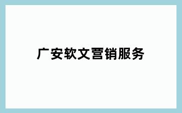 广安软文营销服务