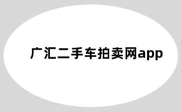 广汇二手车拍卖网app