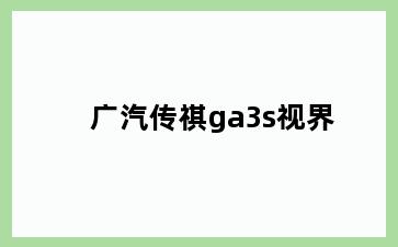 广汽传祺ga3s视界