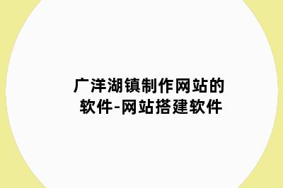广洋湖镇制作网站的软件-网站搭建软件