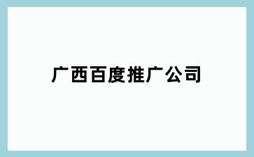 广西百度推广公司