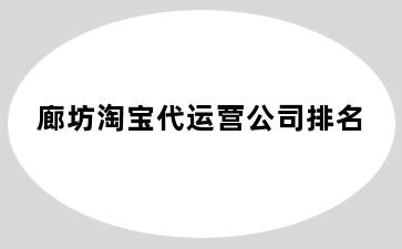 廊坊淘宝代运营公司排名