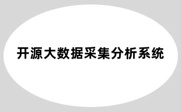开源大数据采集分析系统