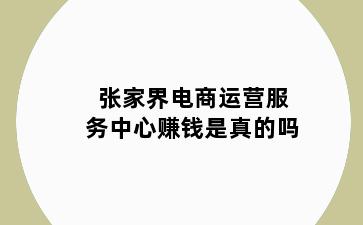 张家界电商运营服务中心赚钱是真的吗