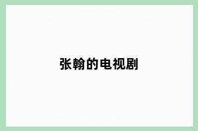 张翰的电视剧