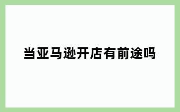当亚马逊开店有前途吗