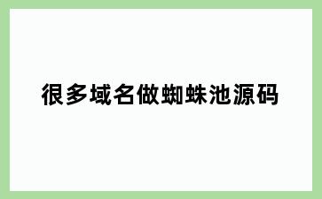 很多域名做蜘蛛池源码