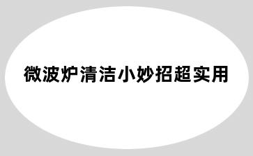 微波炉清洁小妙招超实用